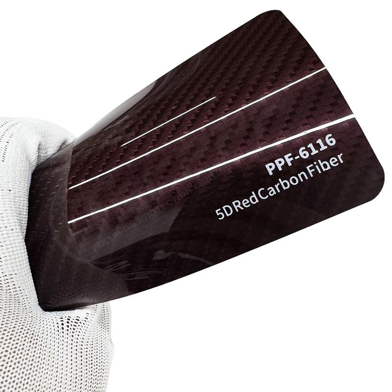 PPF-6116 Đỏ 8mil Màu Carbon Fiber Ppf Film Bảo vệ tia UV
