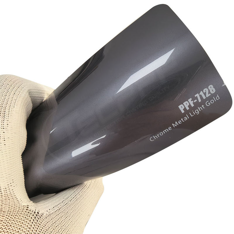 PPF-7128 Chrome Metal Light Gold Color Paint Protective Film cho xe ô tô
