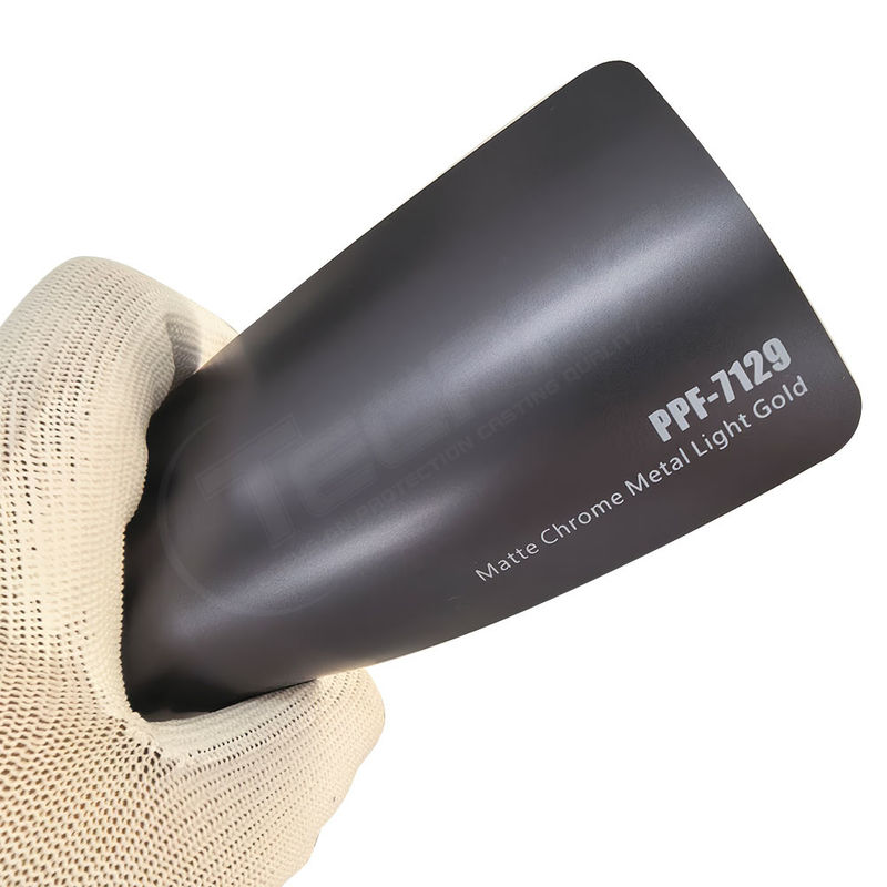 PPF-7129 Matte Chrome Metal Light Gold Color Protective Paint Film cho xe ô tô