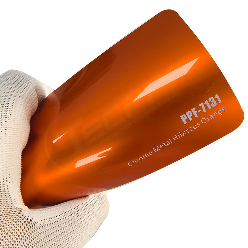 PPF-7131 Chrome Metal Hibiscus Orange Color Paint Protective Film cho xe ô tô