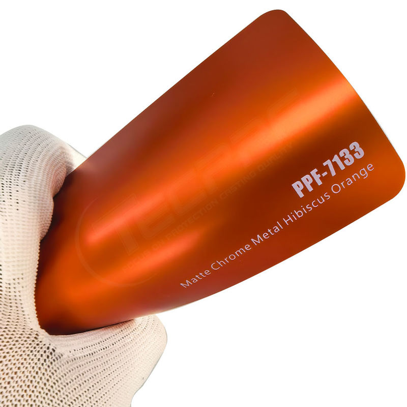 PPF-7133 Matte Chrome Metal Hibiscus Orange Color Paint Protective Film cho xe ô tô